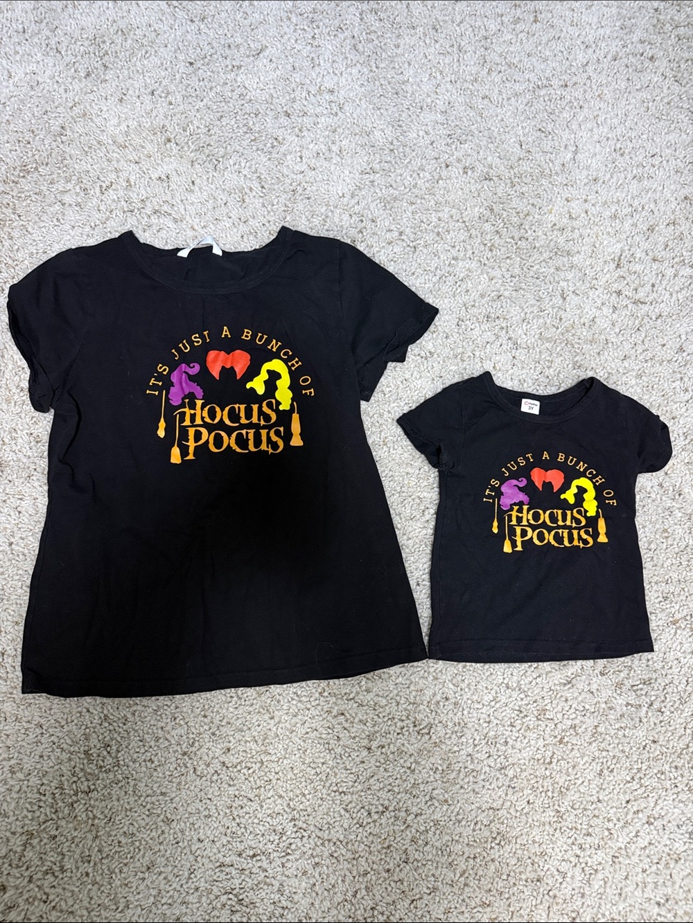 Mommy and me Woman’s xl and toddler 3t Black "Hocus Pocus" Graphic Tees